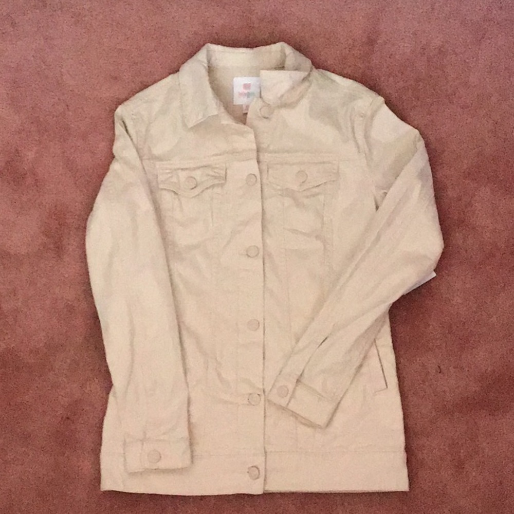 Lularoe pale pink jaxon jean jacket xs